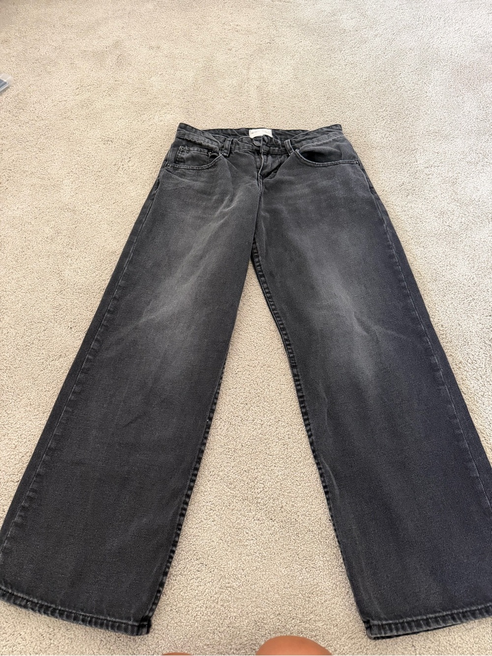 Motel Rocks Washed Black Wide-Leg Jeans